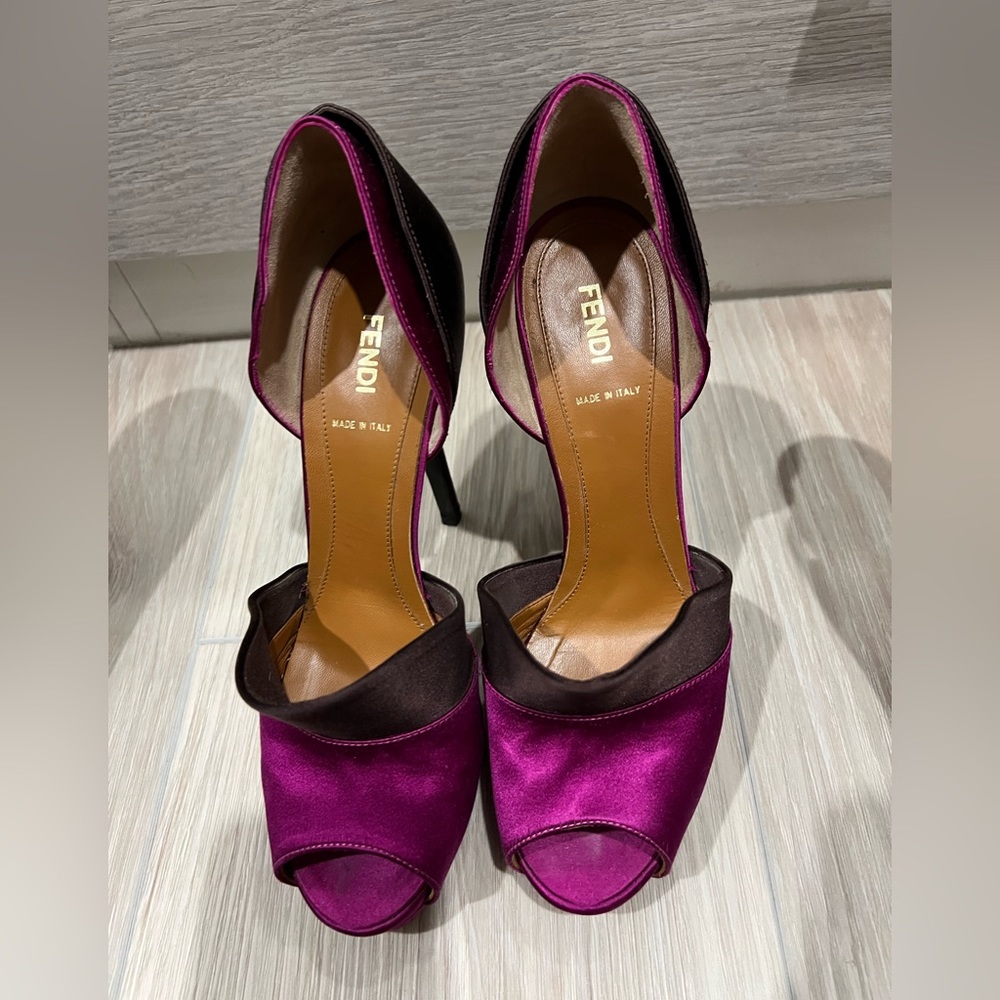 Fendi sandals. Maroon and fushia.